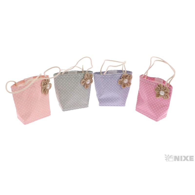 TAŠKA DEKORAČNÍ 7,5x9,5x4,5cm 12ks*MIX BAREV