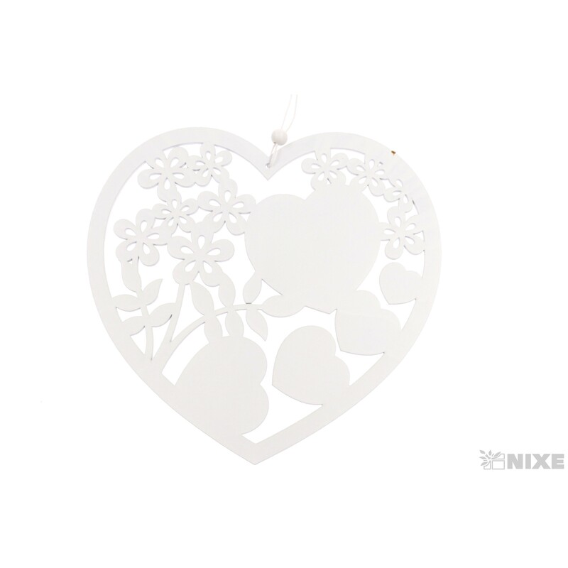 ZÁVĚS SRDCE 20x19,5cm*BÍLÁ