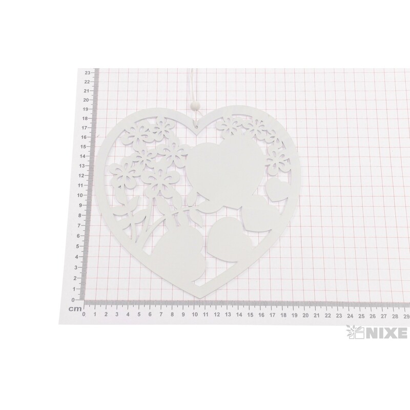 ZÁVĚS SRDCE 20x19,5cm*BÍLÁ