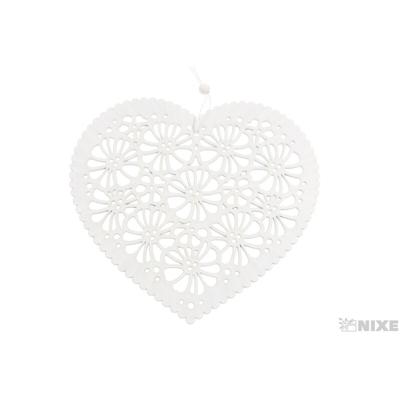 ZÁVĚS SRDCE 20x19,5cm*BÍLÁ