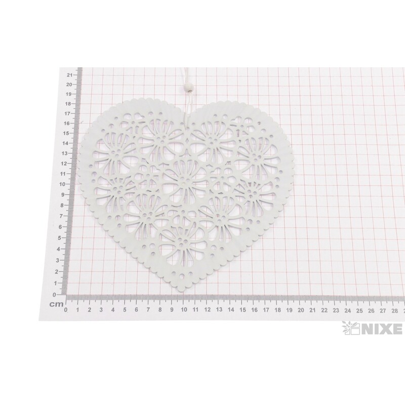 ZÁVĚS SRDCE 20x19,5cm*BÍLÁ