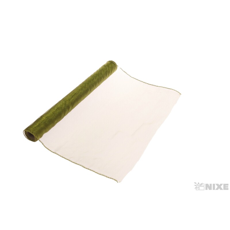 ORGANZA 39cmx8m*ZELENÁ KHAKI
