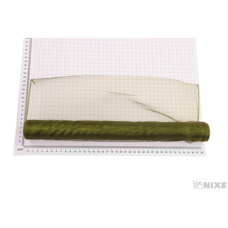 ORGANZA 39cmx8m*ZELENÁ KHAKI