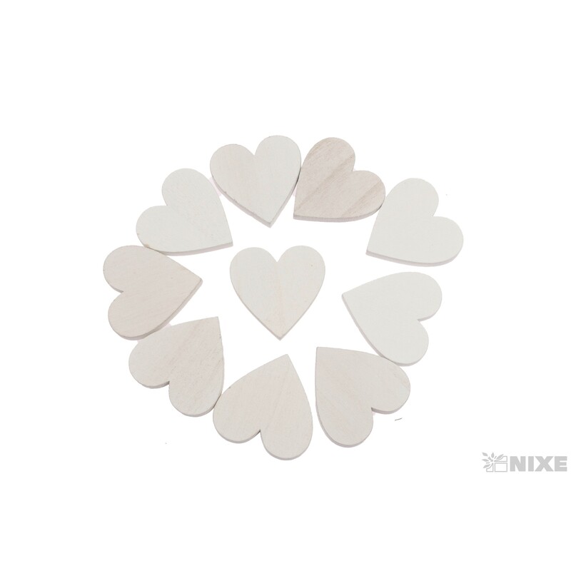 SRDCE D 5,5cm 10ks*BÍLÁ