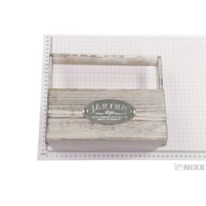 OBAL DŘEVO 22x9x10cm*BÍLÁ