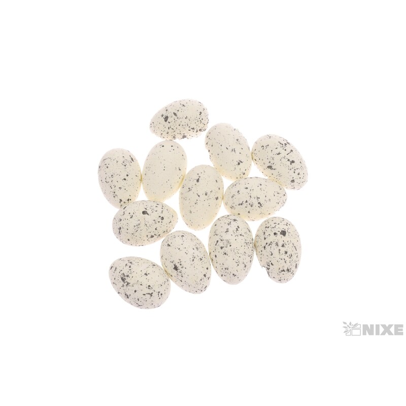 VAJÍČKA 12ks 6cm*BÍLÁ