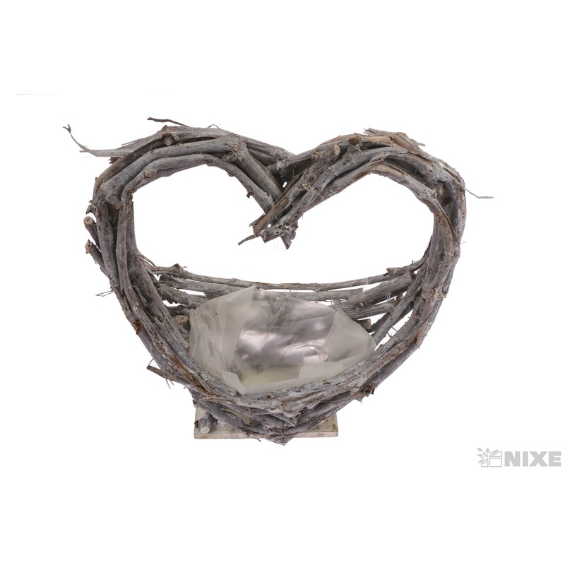 KOŠ SRDCE 13x12x9cm*ŠEDÁ