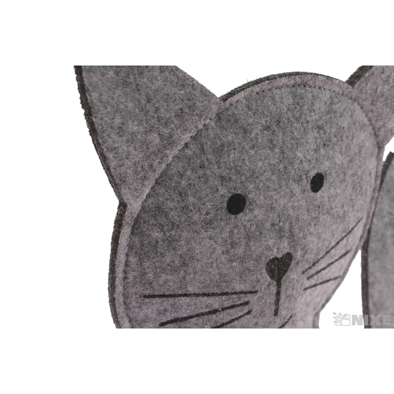 KOČKA FILC 45cm*ŠEDÁ