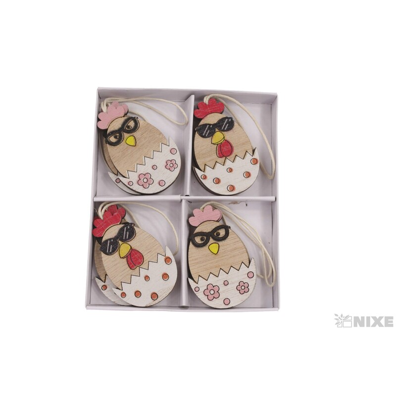 ZÁVĚS VAJÍČKO DŘEVO 8ks 5,5cm*