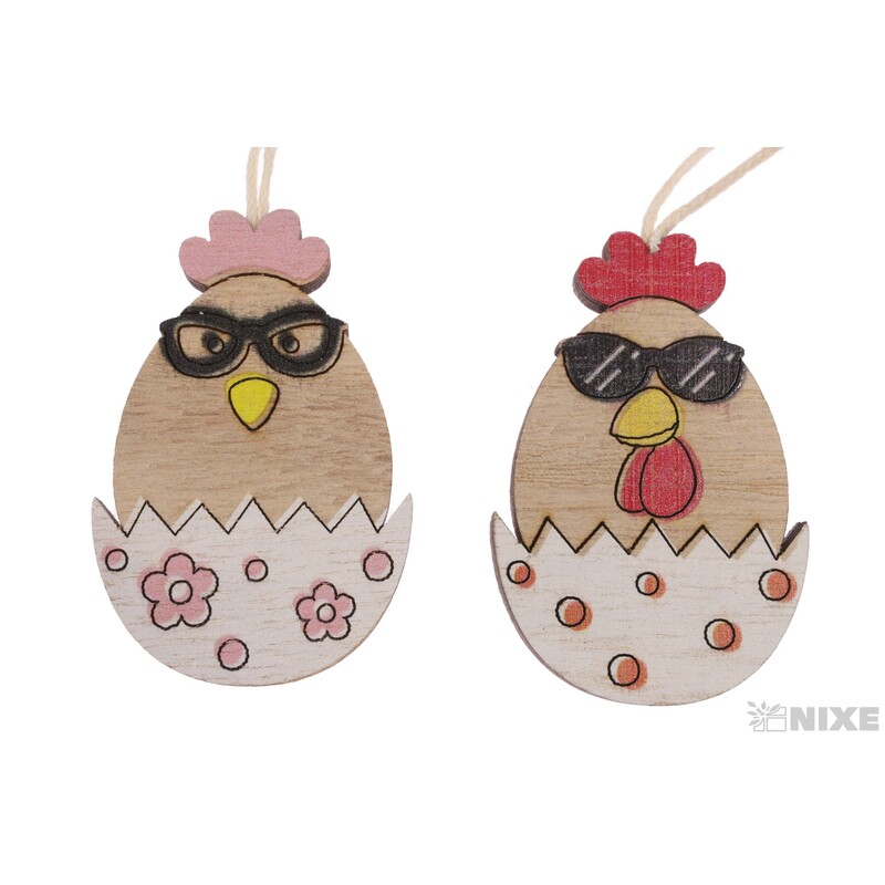 ZÁVĚS VAJÍČKO DŘEVO 8ks 5,5cm*