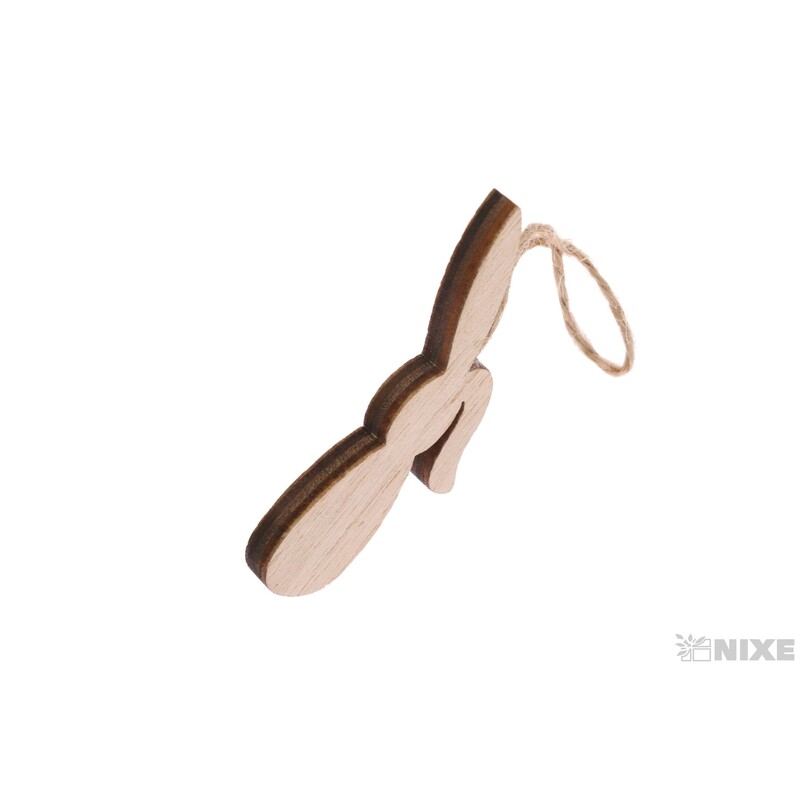 ZÁVĚS ZAJÍC DŘEVO 6cm 12ks*PŘÍRODNÍ