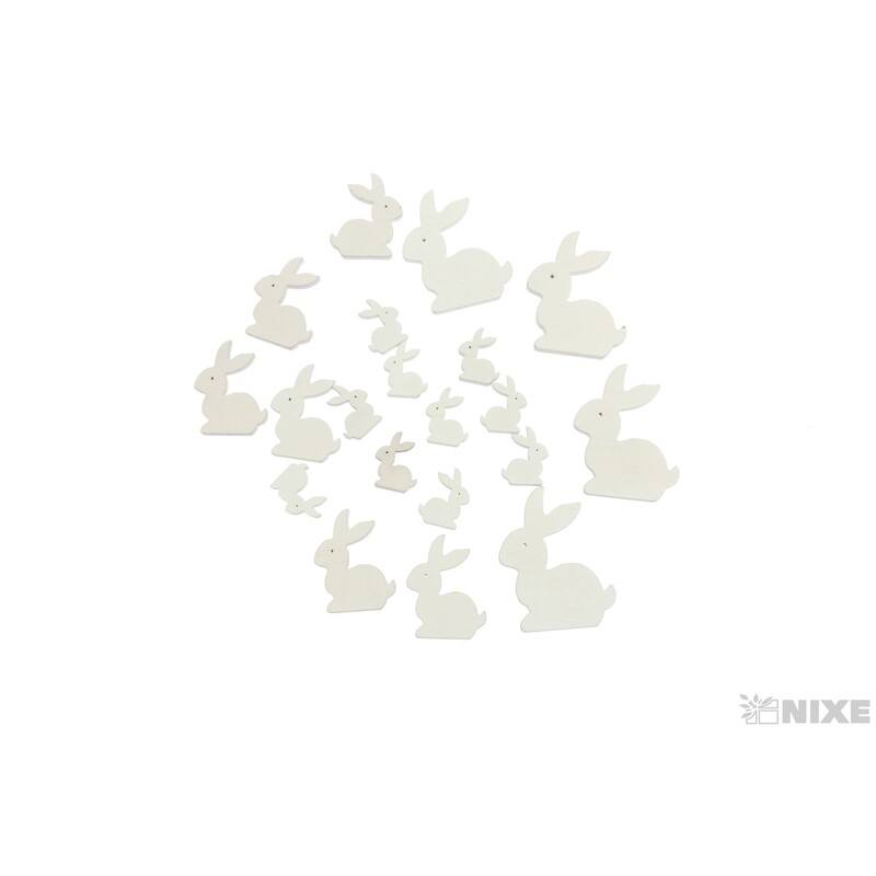 ZAJÍC D 7-5-3cm 20ks*BÍLÁ