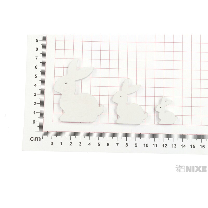 ZAJÍC D 7-5-3cm 20ks*BÍLÁ