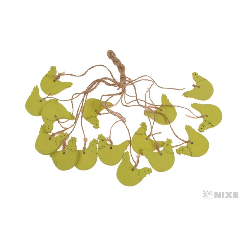 ZÁVĚS SLEPICE 2,5x3,5cm 15ks*ZELENÁ