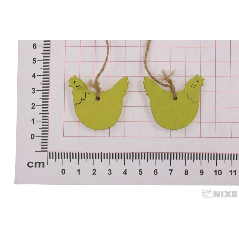 ZÁVĚS SLEPICE 2,5x3,5cm 15ks*ZELENÁ