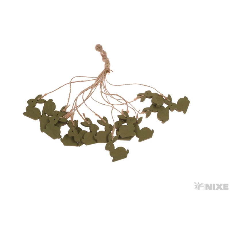 ZÁVĚS ZAJÍC 2,5x4cm 15ks*ZELENÁ