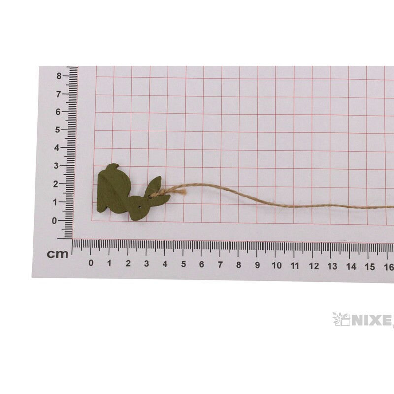 ZÁVĚS ZAJÍC 2,5x4cm 15ks*ZELENÁ