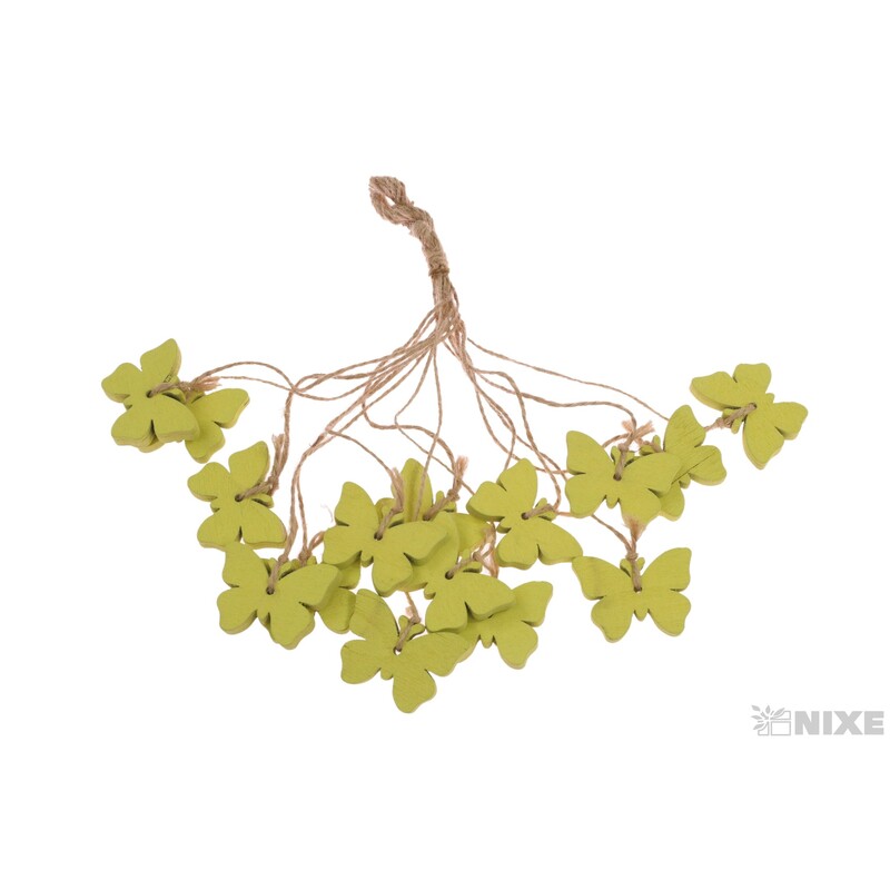 ZÁVĚS MOTÝL 4x3cm 15ks*ZELENÁ SV.