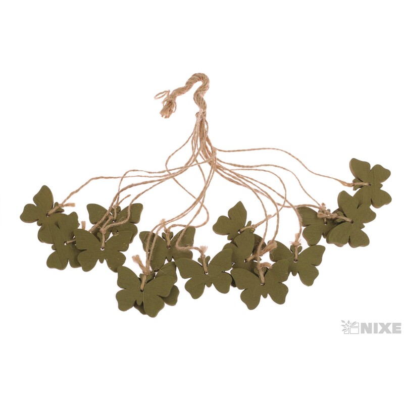 ZÁVĚS MOTÝL 4x3cm 15ks*ZELENÁ TM.