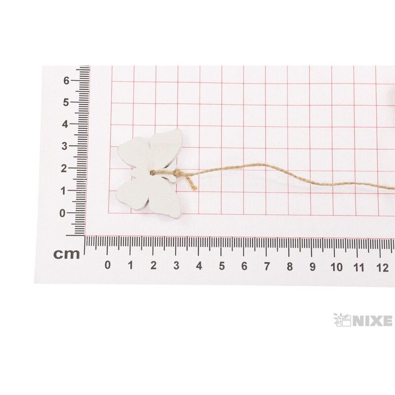 ZÁVĚS MOTÝL 4x3cm 15ks*BÍLÁ