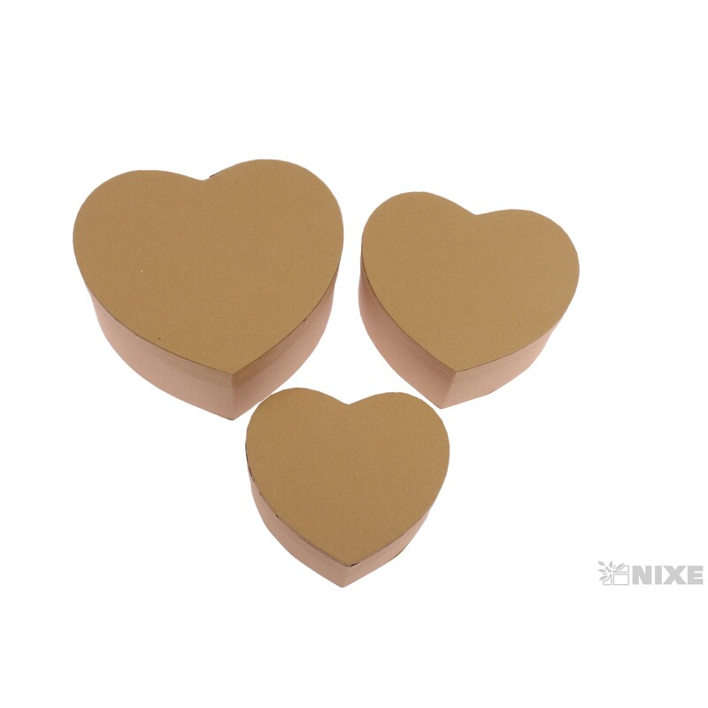 SRDCE BOX 3ks 21x20x8cm 17x17x7 15x14x6*PŘÍRODNÍ