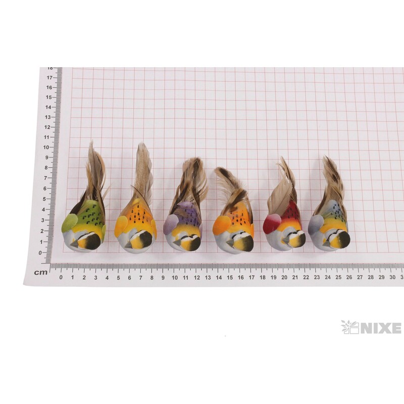 PTÁČEK  KLIPS 10cm 6ks*MIX BAREV