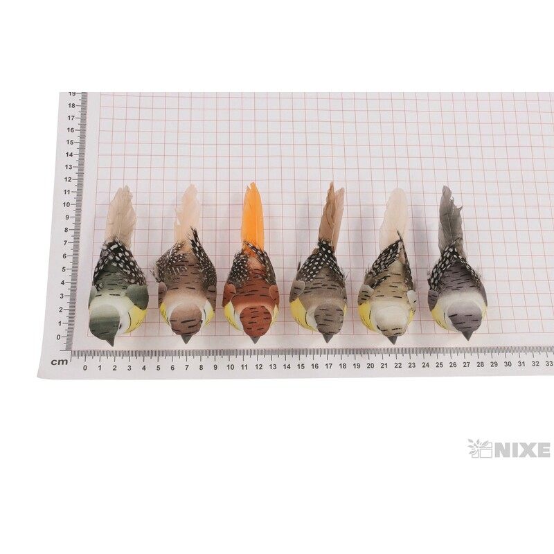 PTÁČEK  KLIPS 12cm 6ks*MIX BAREV