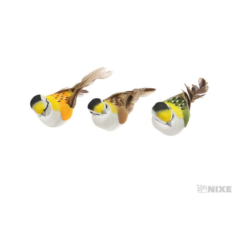 PTÁČEK  KLIPS 10cm 6ks*MIX BAREV