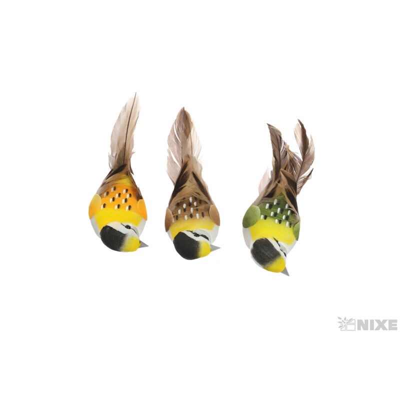 PTÁČEK  KLIPS 10cm 6ks*MIX BAREV