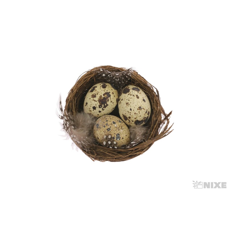 HNÍZDO 8cm 4ks*HNĚDÁ