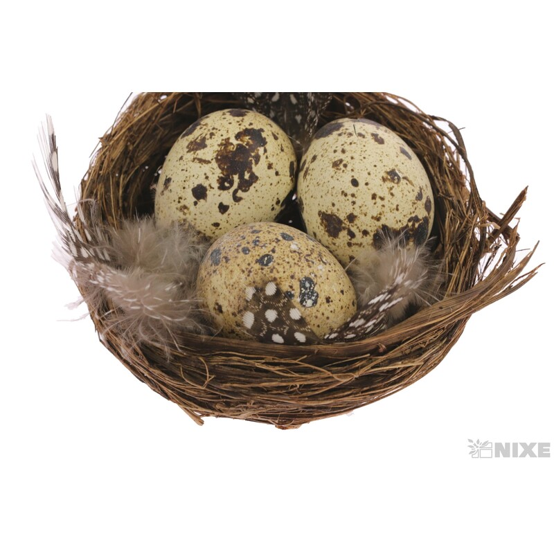 HNÍZDO 8cm 4ks*HNĚDÁ