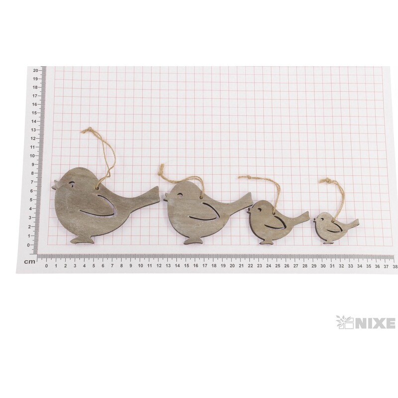 ZÁVĚS D PTÁČEK 5-12cm 4ks*PŘÍRODNÍ