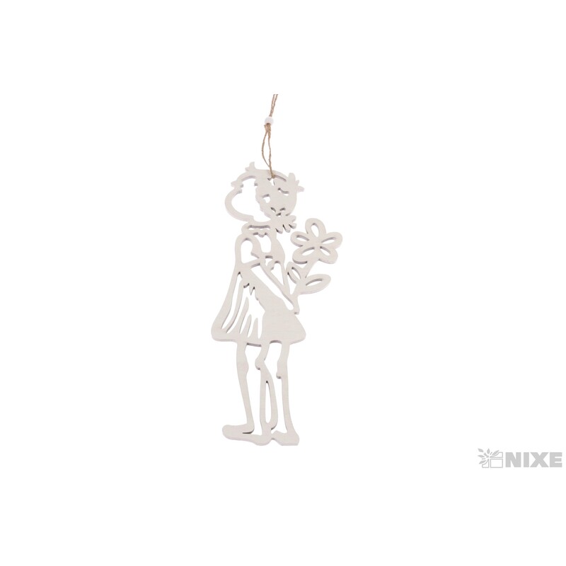 ZÁVĚS HOLKA 8x28cm*BÍLÁ