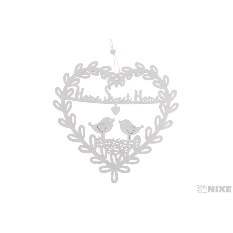 ZÁVĚS SRDCE 20x19,5cm*BÍLÁ