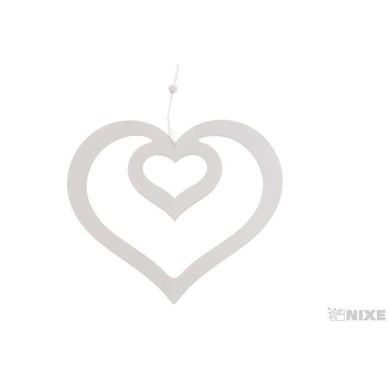 ZÁVĚS SRDCE 18x20cm*BÍLÁ