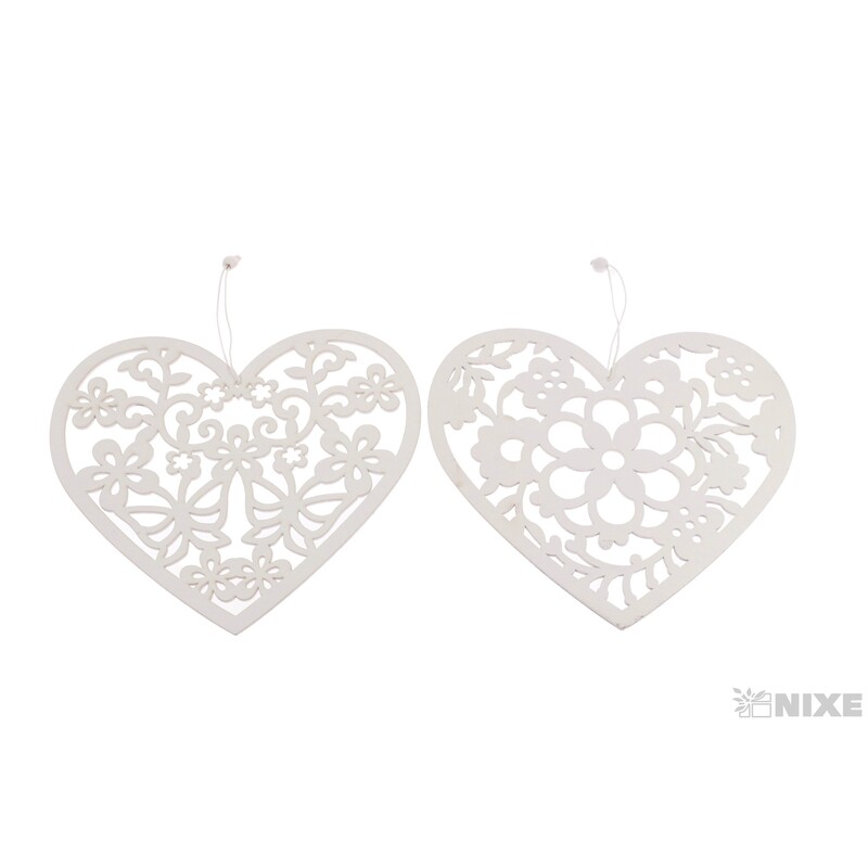 ZÁVĚS SRDCE 19x20cm*BÍLÁ