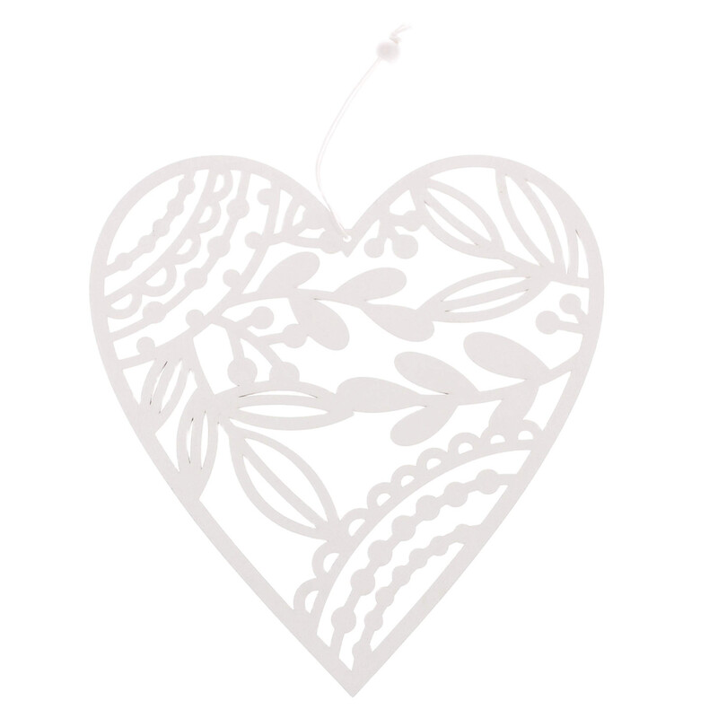 ZÁVĚS SRDCE 19x20cm*BÍLÁ