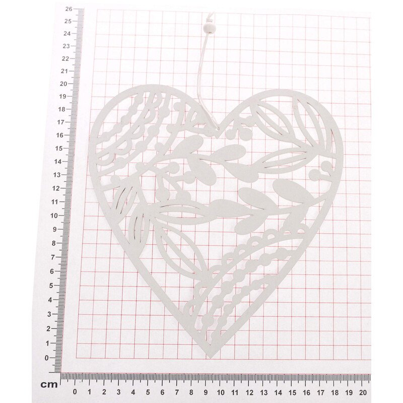 ZÁVĚS SRDCE 19x20cm*BÍLÁ