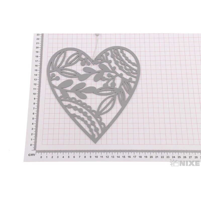 ZÁVĚS SRDCE 19x20cm*ŠEDÁ