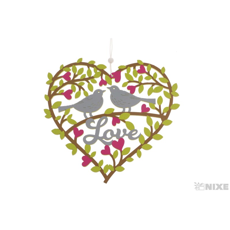 ZÁVĚS SRDCE 19x20cm*MIX BAREV