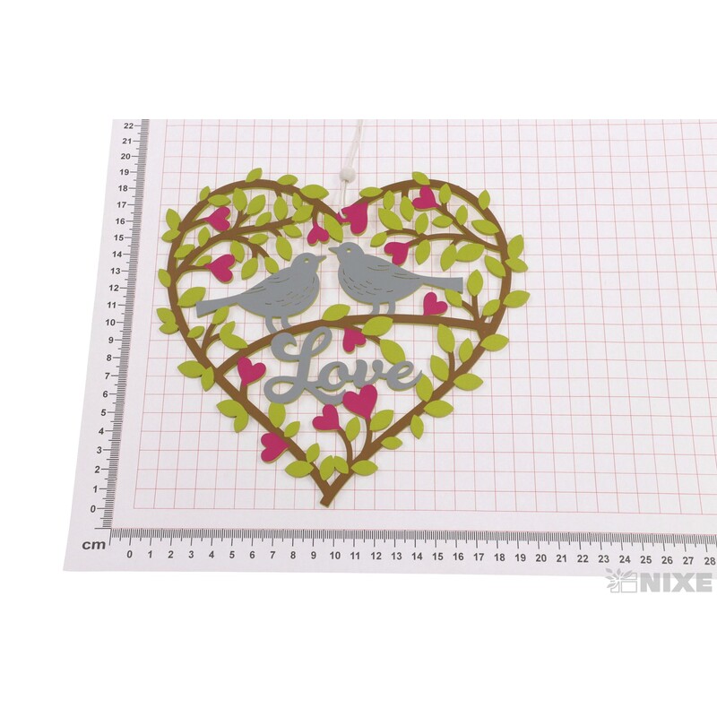 ZÁVĚS SRDCE 19x20cm*MIX BAREV