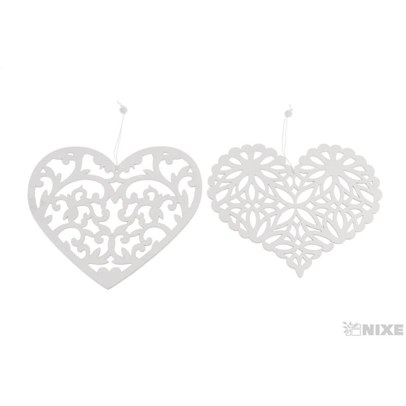 ZÁVĚS SRDCE 19x20cm*BÍLÁ