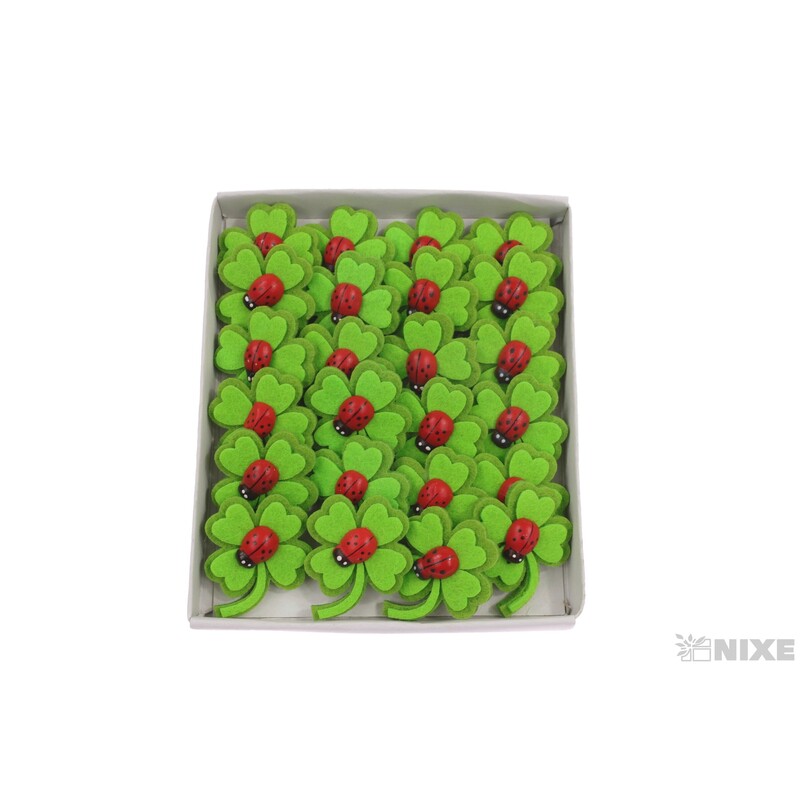 ČTYRLÍSTEK NALEP 3cm 24ks*ZELENÁ