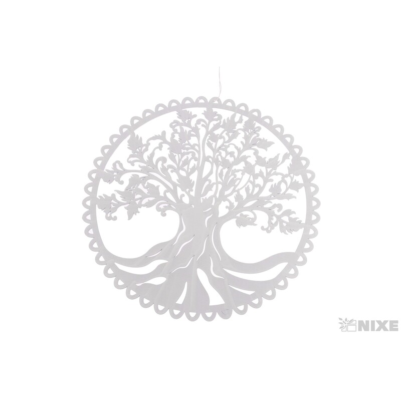 ZÁVĚS KRUH STROM 30cm*BÍLÁ