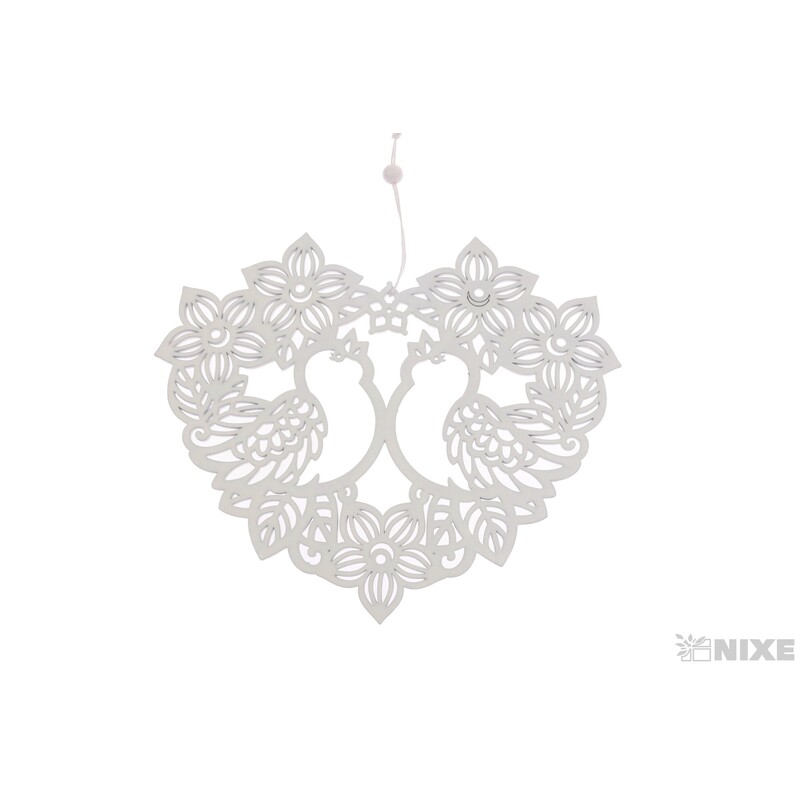 ZÁVĚS SRDCE 20x19cm*BÍLÁ