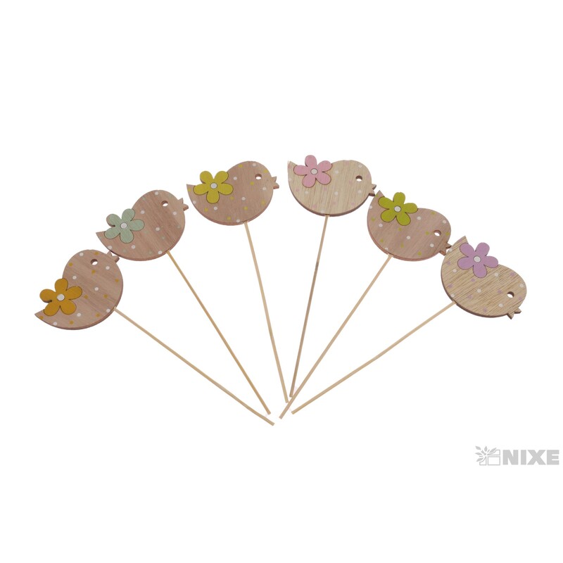 ZÁPICH PTÁČEK 7x5x20cm 6ks*MIX BAREV