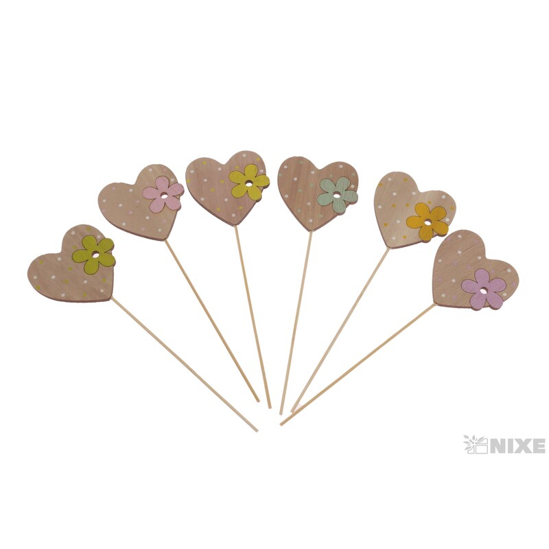 ZÁPICH SRDCE 6x7x21cm 6ks*MIX BAREV