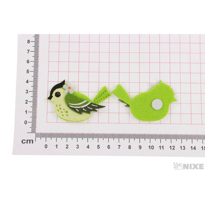 PTÁČEK FILC NALEP 5,5x4cm 6ks*MIX BAREV