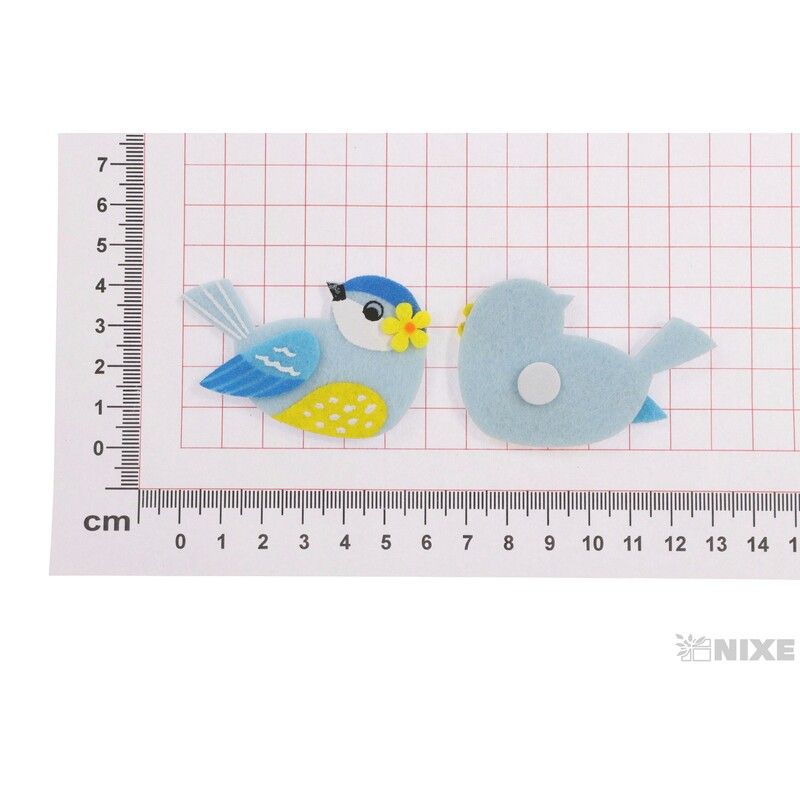 PTÁČEK FILC NALEP 5,5x4cm 6ks*MIX BAREV