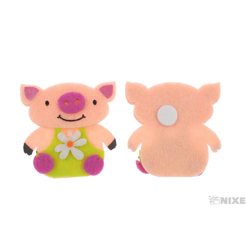 PRASÁTKO FILC NALEP 4,5x5cm 6ks*MIX BAREV